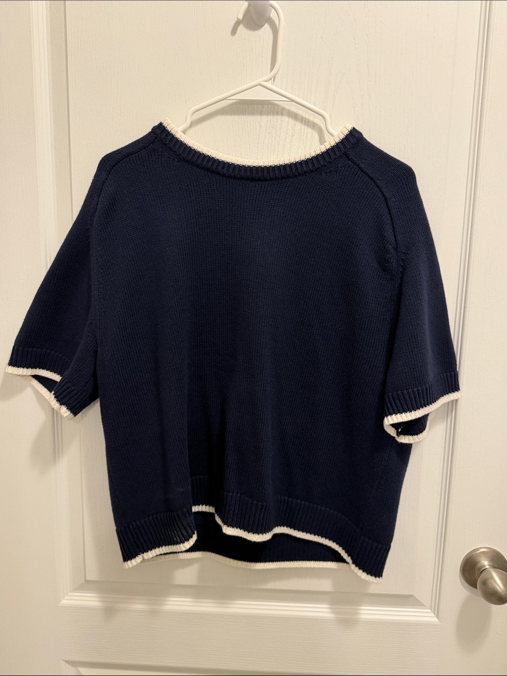 Abercrombie Navy Short Sleeve Madeline Sweater